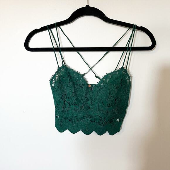 FP One Ilektra Bralette lace green strappy womens small - Picture 1 of 7